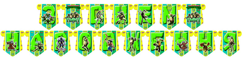 "Черепашки Ніндзя" - Гірлянда Букви довжина - до 2м., УКР, фото 1