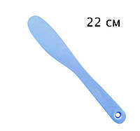 Шпатель косметологический для шугаринга и нанесения масок и парафина пластиковый цветной большой 22 см голубой