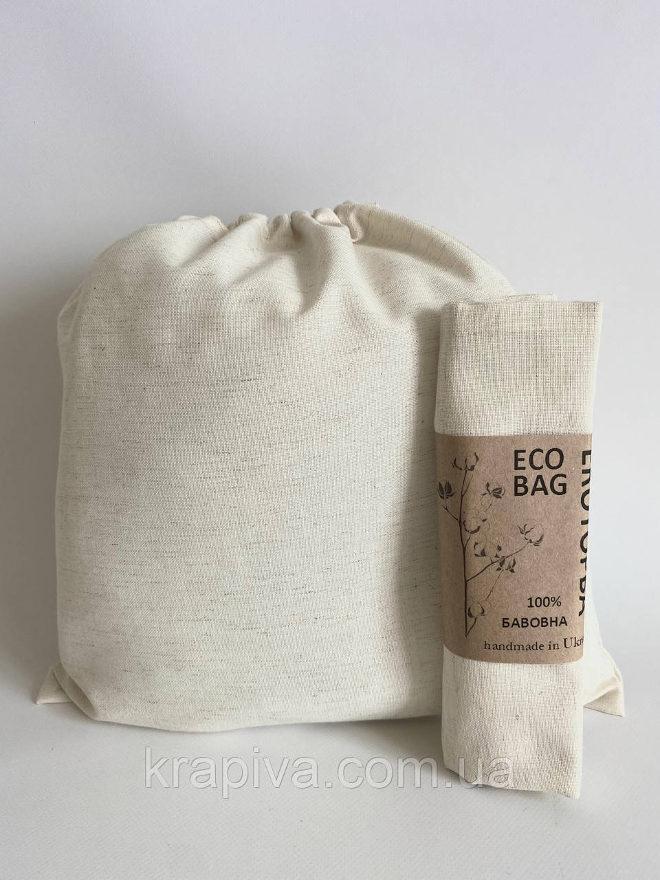 Екомішечок для речей і продуктів, екоторбина, екоторбинка, лляний мішок, хлібниця, екомішок, фото 1