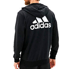 Толстовка чоловіча Adidas M BL ft fz Hd чорна GK9044, фото 3