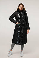 Качественная черная женская зимняя длинная куртка