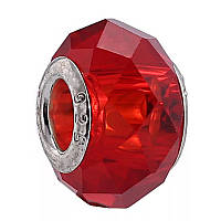 Бусина Красная кристалл Пандора подвеска Pandora красный шарм кулон серебро