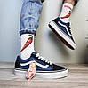 Жіночі Кеди Vans Old Skool Blue White (синьо-білі) Модні кросівки ванс Олд Скул для жінок замша, текстиль, фото 11