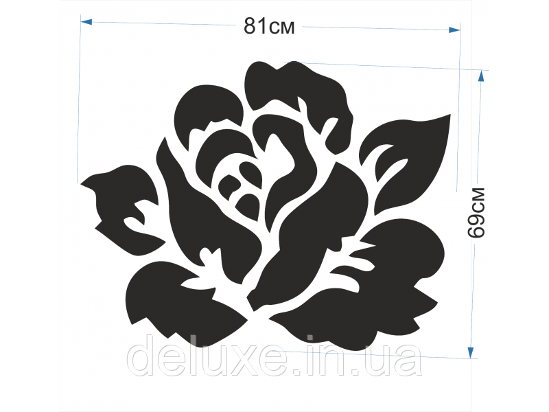 Декор ( трафарет), "Троянда", кольори різні, ТМ "Юрські"