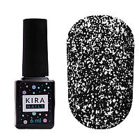 Топ для гель лака финишное покрытие БЕЗ липкого слоя с серебром Kira Nails No Wipe Silver Top, 6 мл