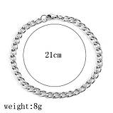 Чоловічий браслет товстий ланцюг у вигляді ланцюга срібний колір, фото 3