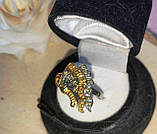 Срібний персень із жовтими сапфірами "Метелик", розмір 18,4, фото 2