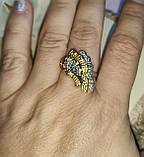Срібний персень із жовтими сапфірами "Метелик", розмір 18,4, фото 8