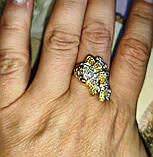 Срібний персень із жовтими сапфірами "Метелик", розмір 18,4, фото 9