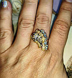 Срібний персень із жовтими сапфірами "Метелик", розмір 18,4, фото 10