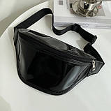 Жіноча прозора бананка дитяча поясна сумка чорна, фото 2