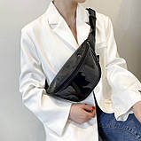 Жіноча прозора бананка дитяча поясна сумка чорна, фото 3