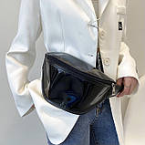 Жіноча прозора бананка дитяча поясна сумка чорна, фото 8