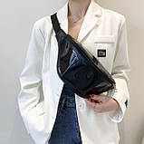 Жіноча прозора бананка дитяча поясна сумка чорна, фото 7