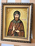 Ікона з янтаря "Святий Преподобний Віталій" 15x20 см , Св. Віталій ікона з бурштину 15x20 см, фото 2