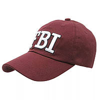 Кепка Бейсболка FBI (ФБР) с изогнутым козырьком Бордовая 2, Унисекс WUKE One size