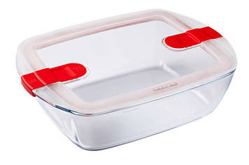 Форма для запікання "Pyrex CK&HT" 2,5л,28х20х8см,скло прямокут.,з пласт.кришкою№216PH00(4)