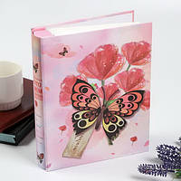 Фотоальбом на 200 фото 10х15 см Метелики Рожевий