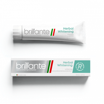 Зубна паста Brillante Herbal Whitening відбілююча антибактеріальна, 75 мл