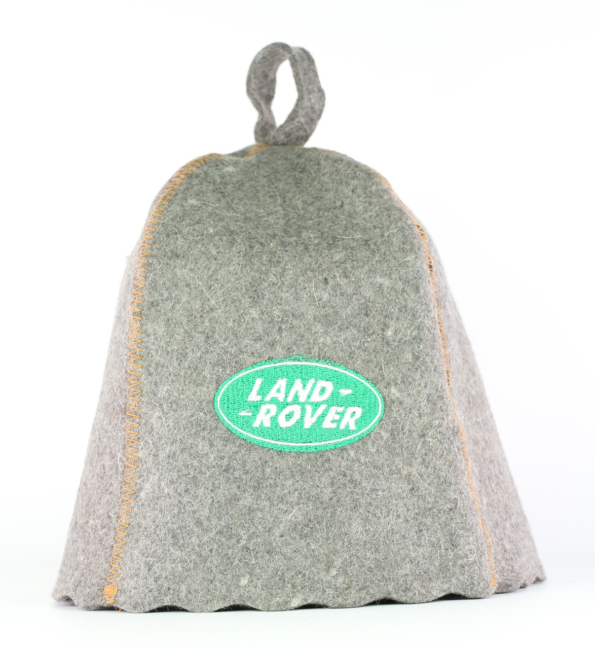 Шапка для сауни з вишивкою "Land Rover (Ленд Ровер)", сіра повсть, Sauna Pro