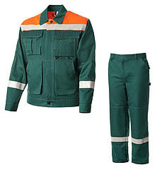 Костюм робочий (куртка + штани). Зелений, 100% бавовна. Спецодяг