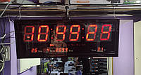 Часы настенные БОЛЬШЫЕ Led Clock EL-6826 red с пультом ДУ( 68x26см /Руское меню)