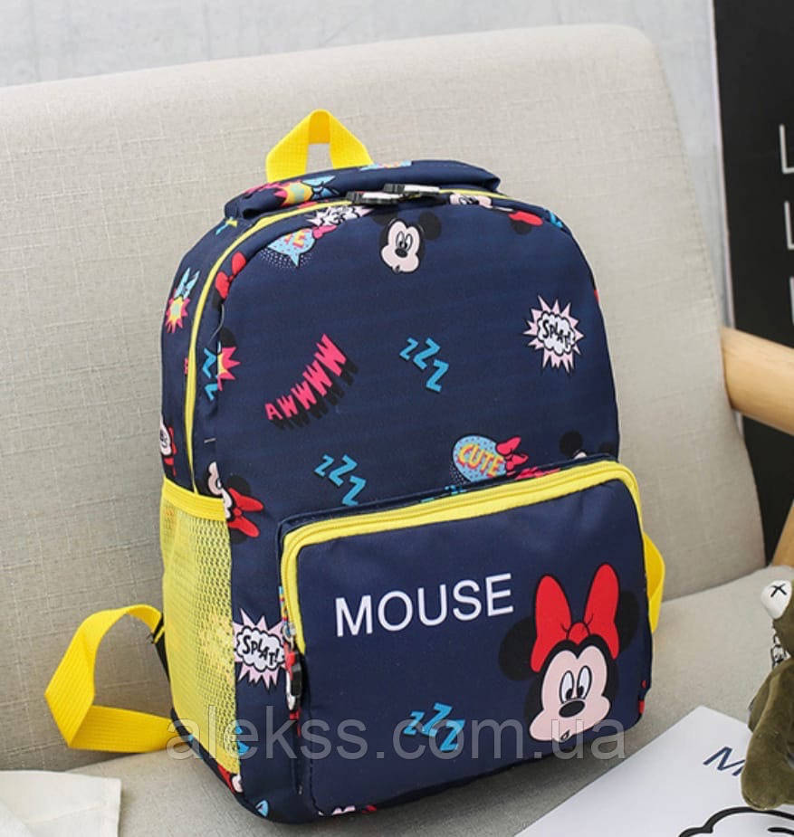 Детский рюкзак для девочек Микки-Маусом с передним карманом - фото 2 - id-p1460256252