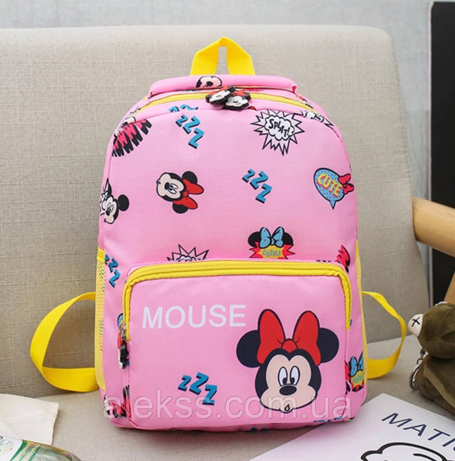 Детский рюкзак для девочек Микки-Маусом с передним карманом - фото 3 - id-p1460256252
