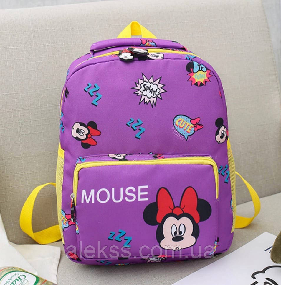 Детский рюкзак для девочек Микки-Маусом с передним карманом - фото 4 - id-p1460256252