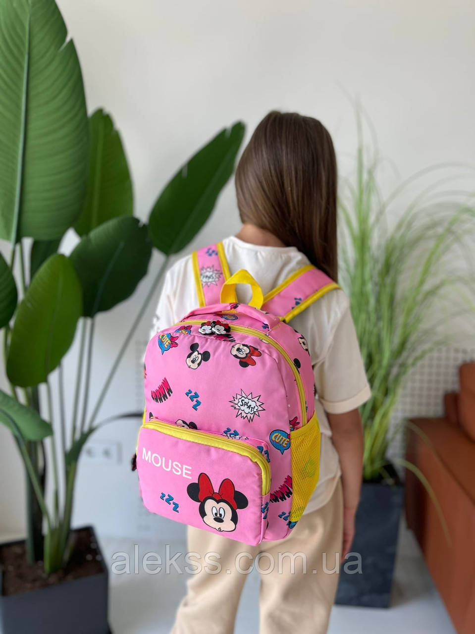 Детский рюкзак для девочек Микки-Маусом с передним карманом - фото 7 - id-p1460256252