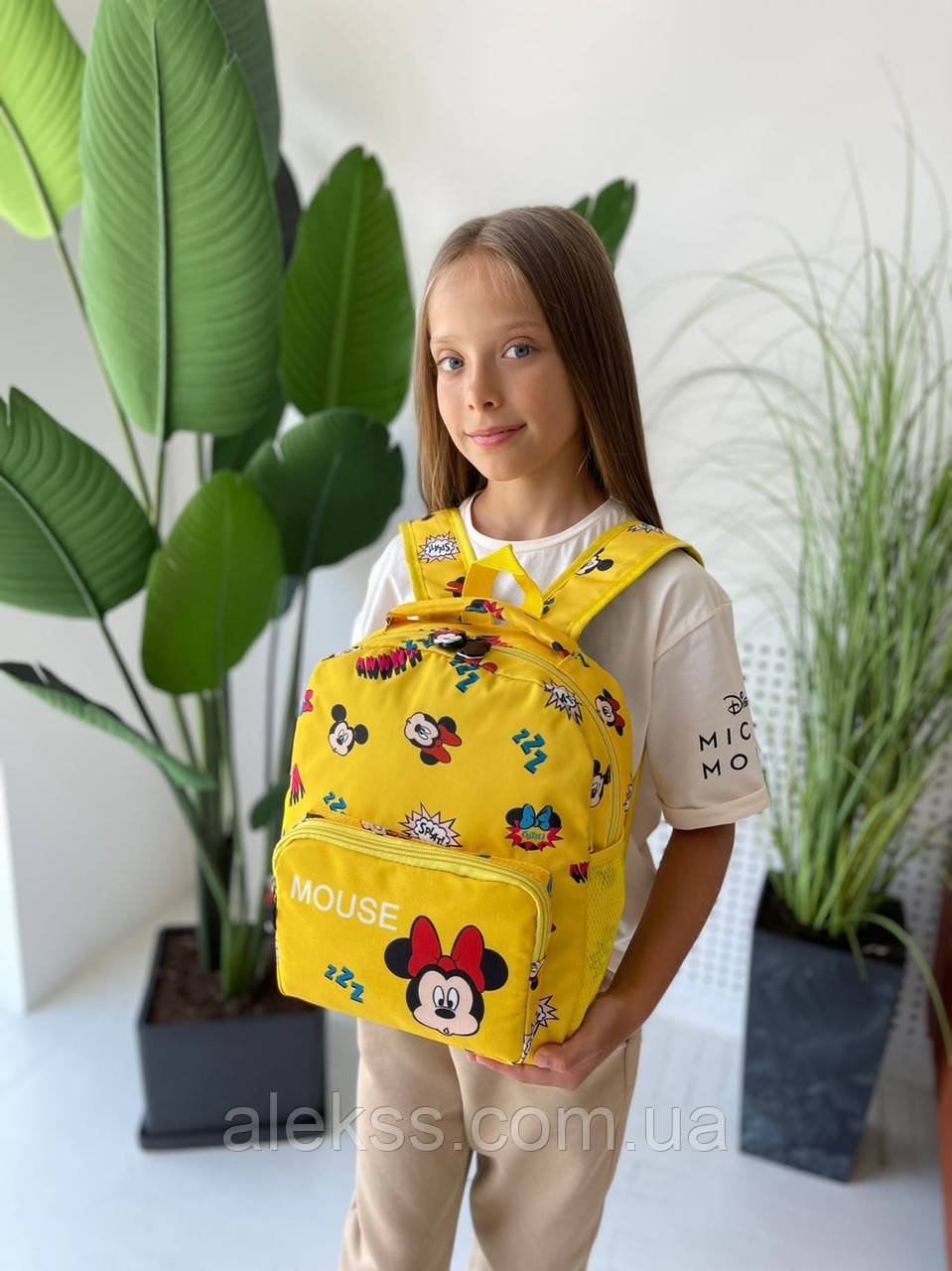 Детский рюкзак для девочек Микки-Маусом с передним карманом - фото 8 - id-p1460256252