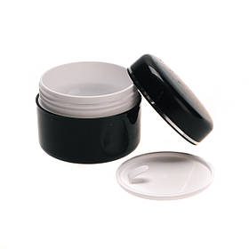 Баночка для крему чорна 30гр герметична баночка з кришкою банку для сипучих матеріалів, косметична баночка креманка 15 мл