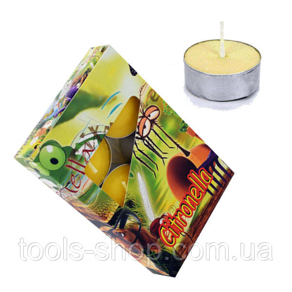 Свічки антимоскітні з цитронеллой, 6 шт, фото 1