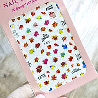 Наклейки для ногтей (слайдер дизайн) листья, осень Nail Stikers F606