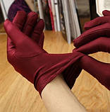 Рукавички для водія жіночі бордові, фото 3