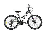 Велосипед Crosser Levin 24" (рама 12) черно-зеленый