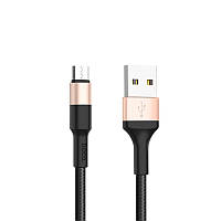 USB Cable Hoco X26 Xpress MicroUSB Black/Gold 1m