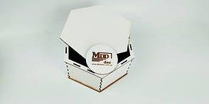 Коробка подарункова шестикутник із ДВП 20*10,5 біла, фото 3