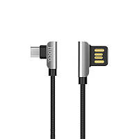 USB Cable Hoco U42 Exquisite Steel MicroUSB (L Shape) Black 1.2m
