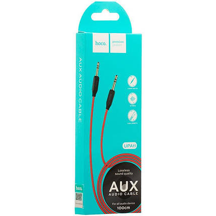 Кабель Hoco UPA11 Pisces 3,5"-3.5" audio cable 1m Red, фото 2