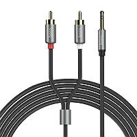 Кабель 3,5"-2RCA" 1,5m Hoco Grey (UPA-10)