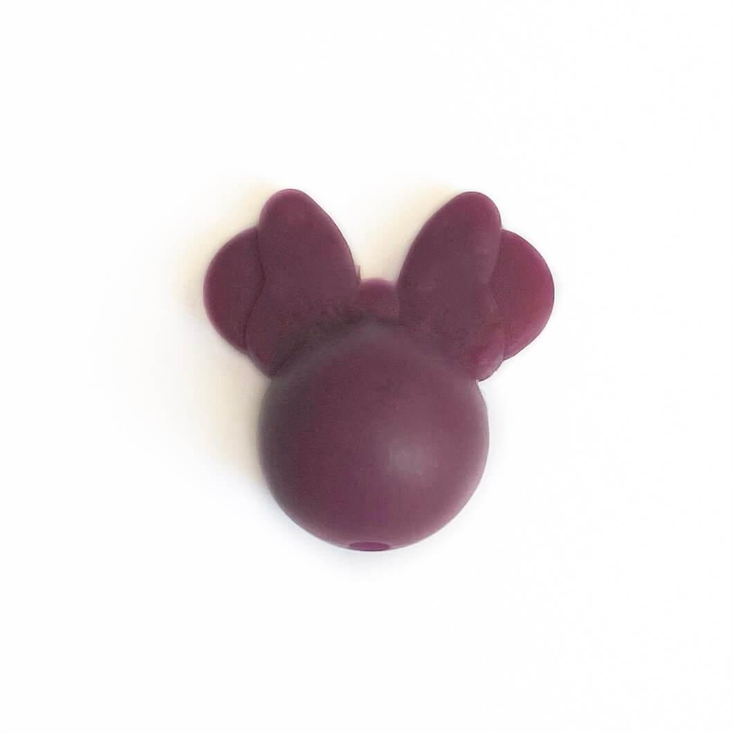 Мінні з БАНТИКОМ (винний) намистини з харчового силікону, фото 1