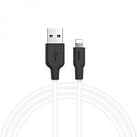 USB Cable Hoco X21 Plus Silicone Lightning Black/White 2m