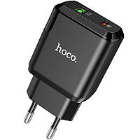 Сетевое зарядное устройство Hoco 1USB + Type-C N5 PD20W+QC3.0 3A Black
