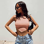 Жіночий топ майка з трикотажу рубчик з асиметрією (р. 42-44) 8317580, фото 3