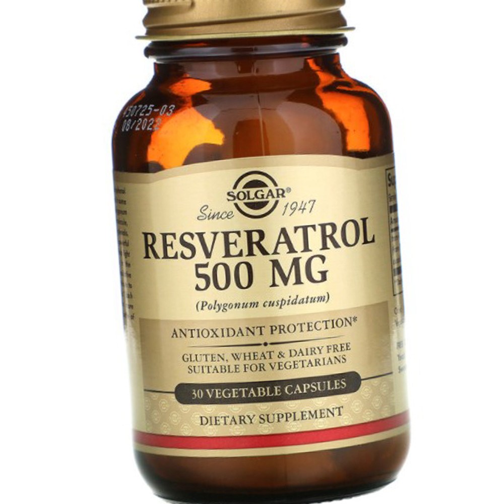 Винний Ресвератрол Solgar Resveratrol 500 mg 30 капсул