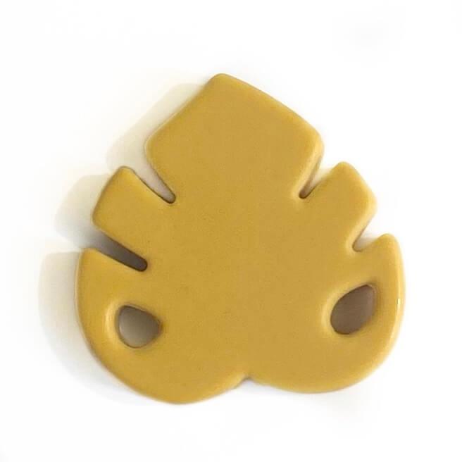 Монстера БУСІНА 35 мм (гірчиця), силіконова намистина, фото 1