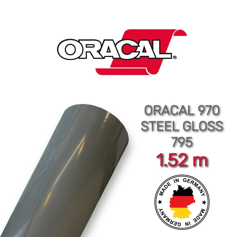 Глянцева плівка сталевого кольору Oracal 970 Steel Gloss 795 1,524 м