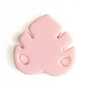 Монстера БУСІНА 35 мм (троянда кварц), силіконова намистина