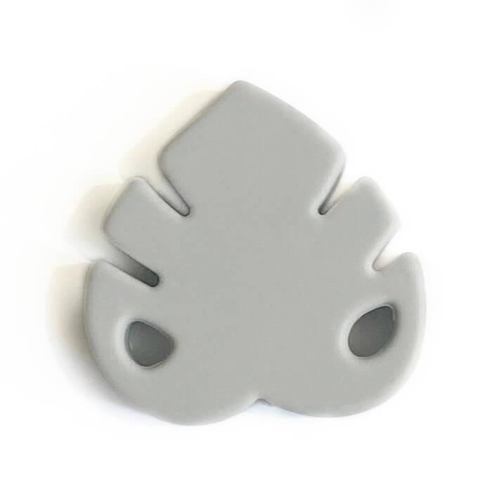 Монстера БУСІНА 35 мм (світло-сірий), силіконова намистина, фото 1